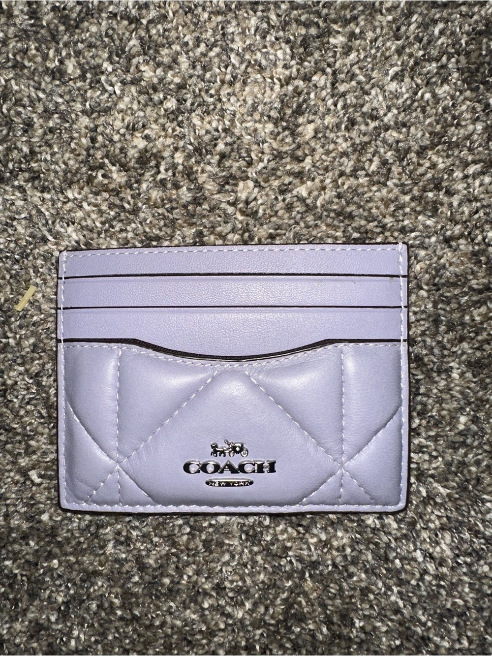 Coach Quilted Card Holder in Lavender